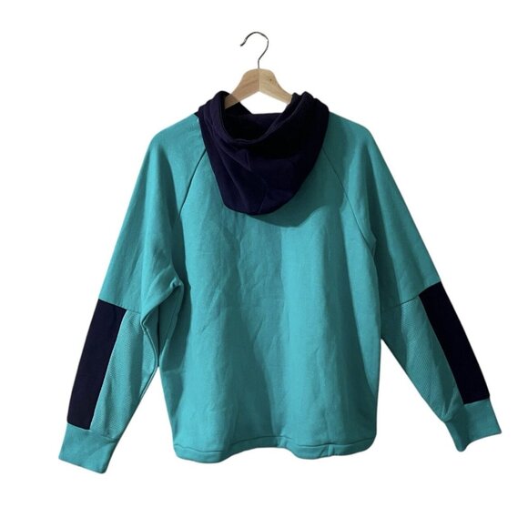 Under Armour Loose Hoodie Size Medium Raglan Cinch Hem Rival Fleece Colorblock - Picture 5 of 12